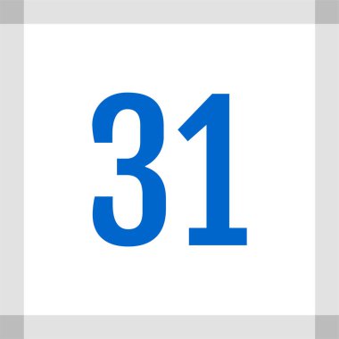 number 31, simple vector illustration 