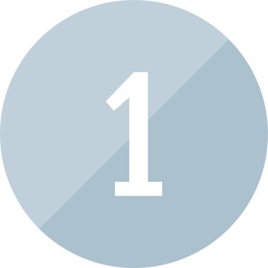 Bir numaralı simge. sayılar düz vektör illüstrasyonu