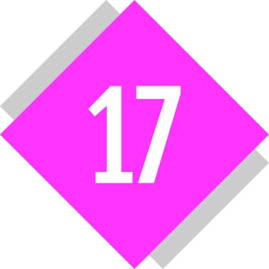 17 numaralı simge vektör illüstrasyonu