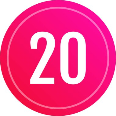 20 numaralı işaret simgesi, vektör illüstrasyonu