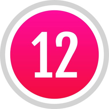 12 numaralı simge. sayılar düz vektör illüstrasyonu