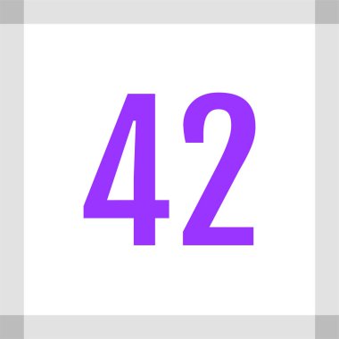 42 numaralı simge vektör illüstrasyonu