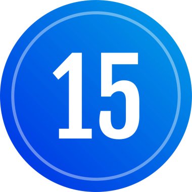 Number 15 icon. flat vector illustration