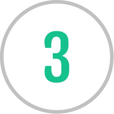 3 numara, üç numaranın grafik illüstrasyonu 