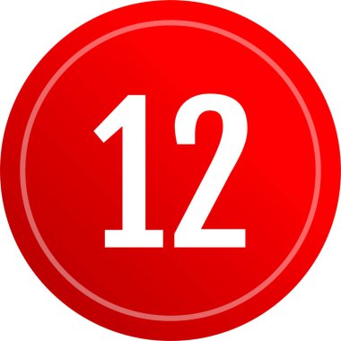 Number 12 icon. flat vector illustration