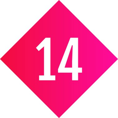 number 14 icon. flat vector illustration