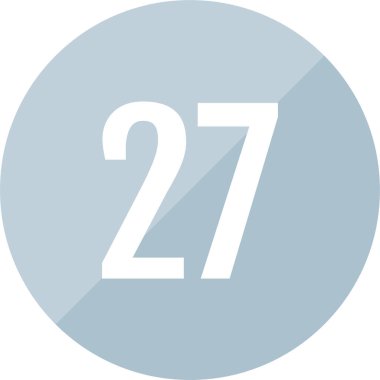 27 numaralı ikon. sayılar düz vektör illüstrasyonu