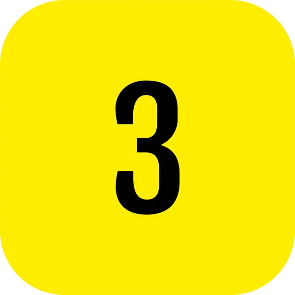 Icono Web Con Número Tres Botón Tres — Archivo Imágenes Vectoriales