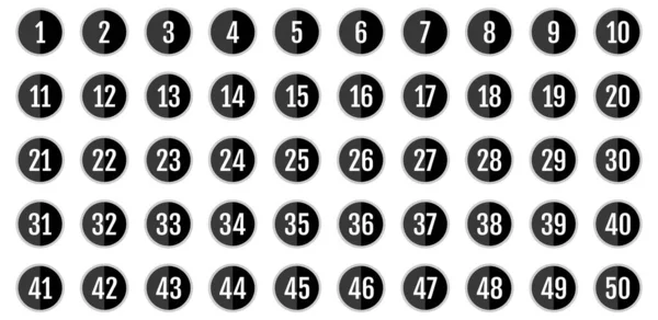 Number Icon Set Numbers Flat Vector Illustration — Stock Vector