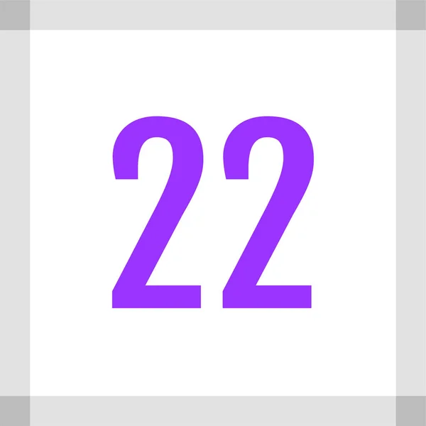 22番の看板アイコンウェブシンプルなイラスト — ストックベクタ