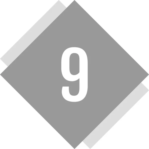 Number Icon Flat Vector Illustration — Vector de stock