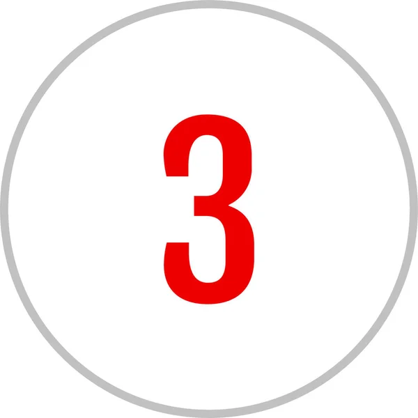 Nummer Grafische Illustratie Van Nummer Drie — Stockvector