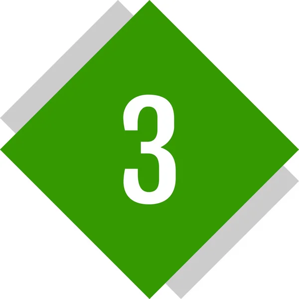 Icono Web Con Número Tres Botón Tres — Archivo Imágenes Vectoriales
