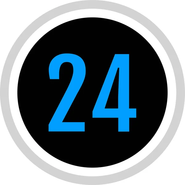 24番のアイコン 数平面ベクトル図 — ストックベクタ