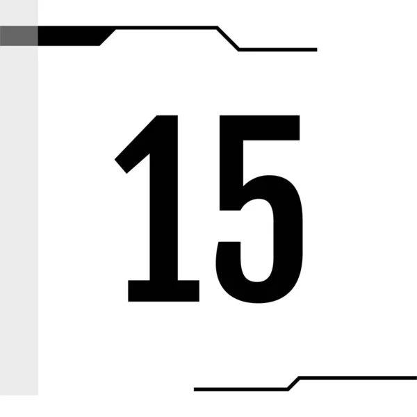 15番のアイコン 平面ベクトル図 — ストックベクタ