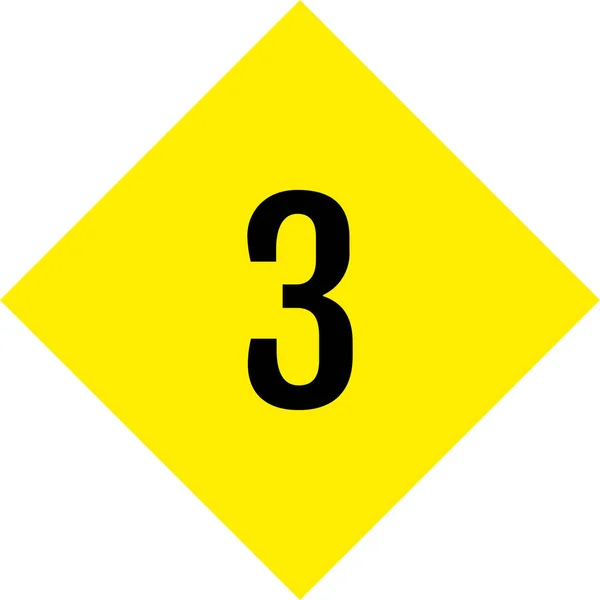 Icono Web Con Número Tres Botón Tres — Vector de stock