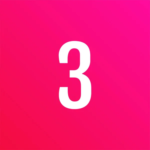 Web Icon Mit Nummer Drei Taste Drei — Stockvektor