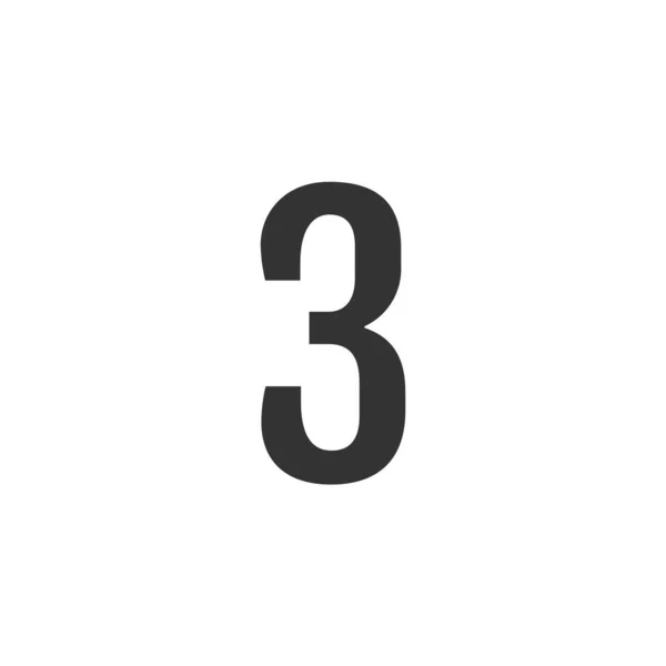 Ícone Web Com Número Três Botão Três —  Vetores de Stock