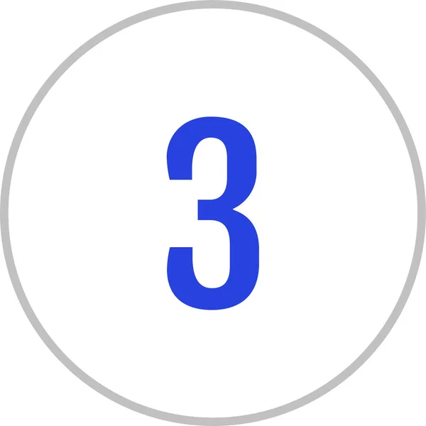 Číslo Grafické Znázornění Čísla Tři — Stockový vektor