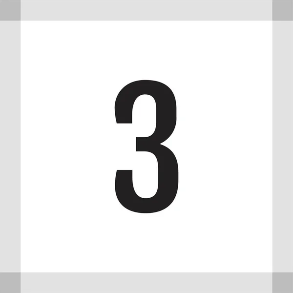 Webová Ikona Číslem Tři Tlačítko Tři — Stockový vektor