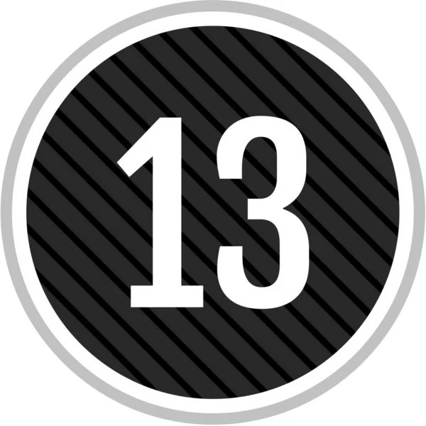 13番のアイコン 数平面ベクトル図 — ストックベクタ
