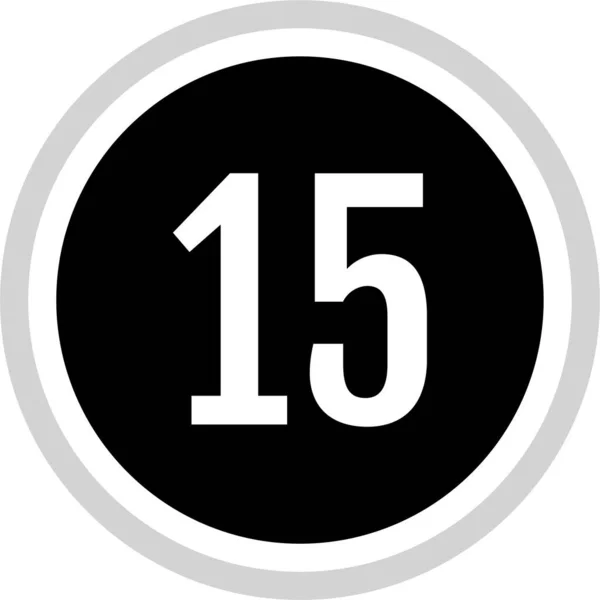 15番のアイコン 数平面ベクトル図 — ストックベクタ