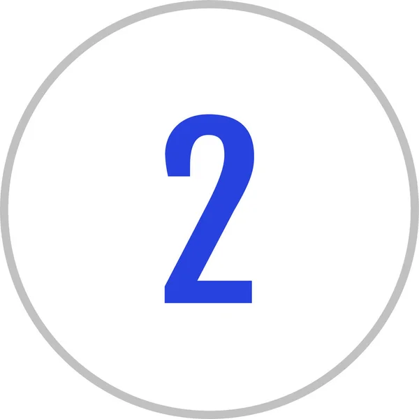 Symbol Jednoduchá Ilustrace Čísla Dvě — Stockový vektor