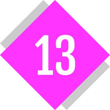 13 numaralı simge, vektör illüstrasyonu