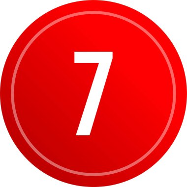Number 7 icon. flat vector illustration