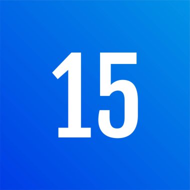 Number 15 icon. flat vector illustration