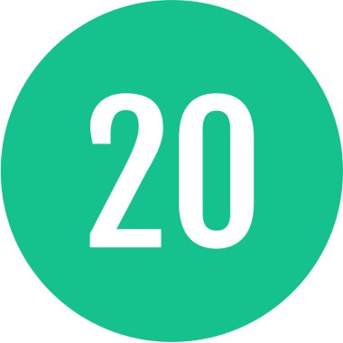 20 numaralı ikon. vektör illüstrasyonu