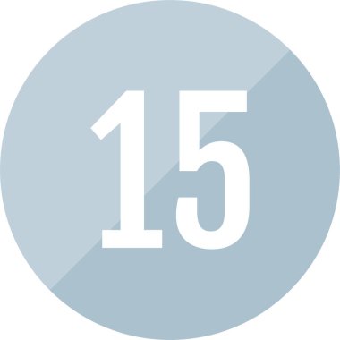 15 numaralı simge. sayılar düz vektör illüstrasyonu