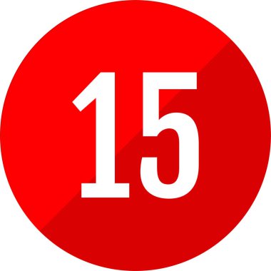 15 numaralı simge. sayılar düz vektör illüstrasyonu