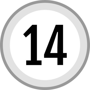 number 14 icon. flat vector illustration