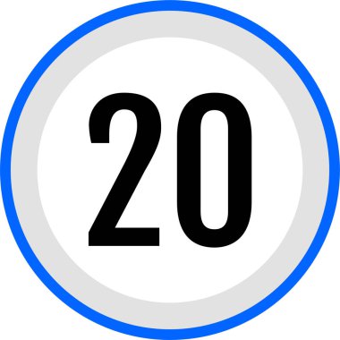 20 numaralı işaret simgesi, vektör illüstrasyonu