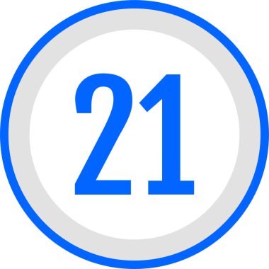 21 numaralı simge vektör illüstrasyonu