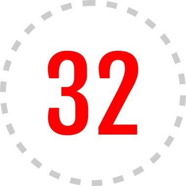number 32 icon. flat vector illustration