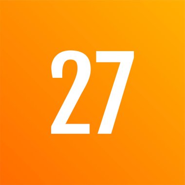 Number 27 icon. flat vector illustration