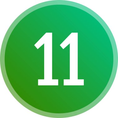 Number 11 icon. flat vector illustration