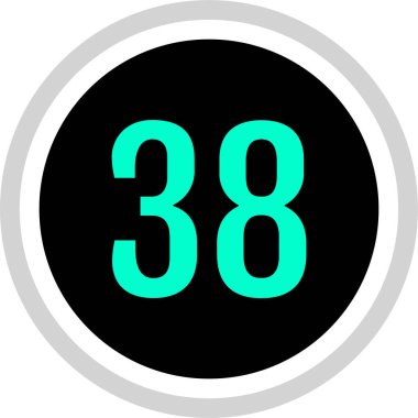 38 numaralı simge. sayılar düz vektör illüstrasyonu