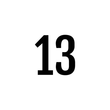 number 13 icon. flat vector illustration 