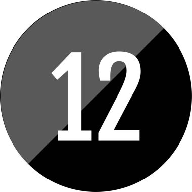 number 12 icon. flat vector illustration 