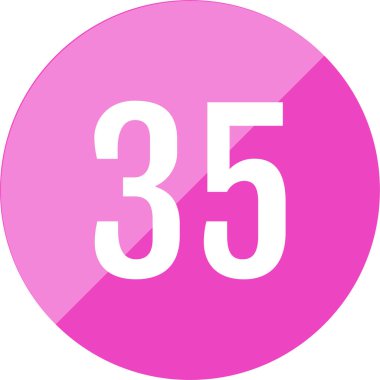 number 35 icon. flat vector illustration 