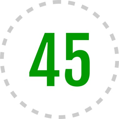 number 45 icon. flat vector illustration 