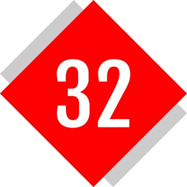 number 32 icon. flat vector illustration 