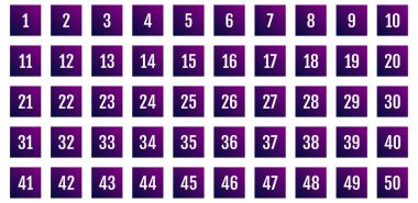 numbers icons set. flat vector illustration 