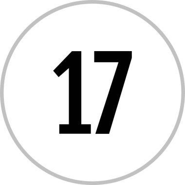 number 17 icon. flat vector illustration 