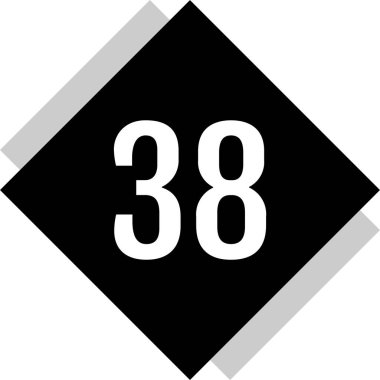 number 38 icon. flat vector illustration 