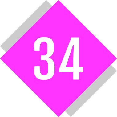 number 34 icon. flat vector illustration 