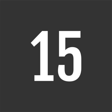 number 15 icon. flat vector illustration 